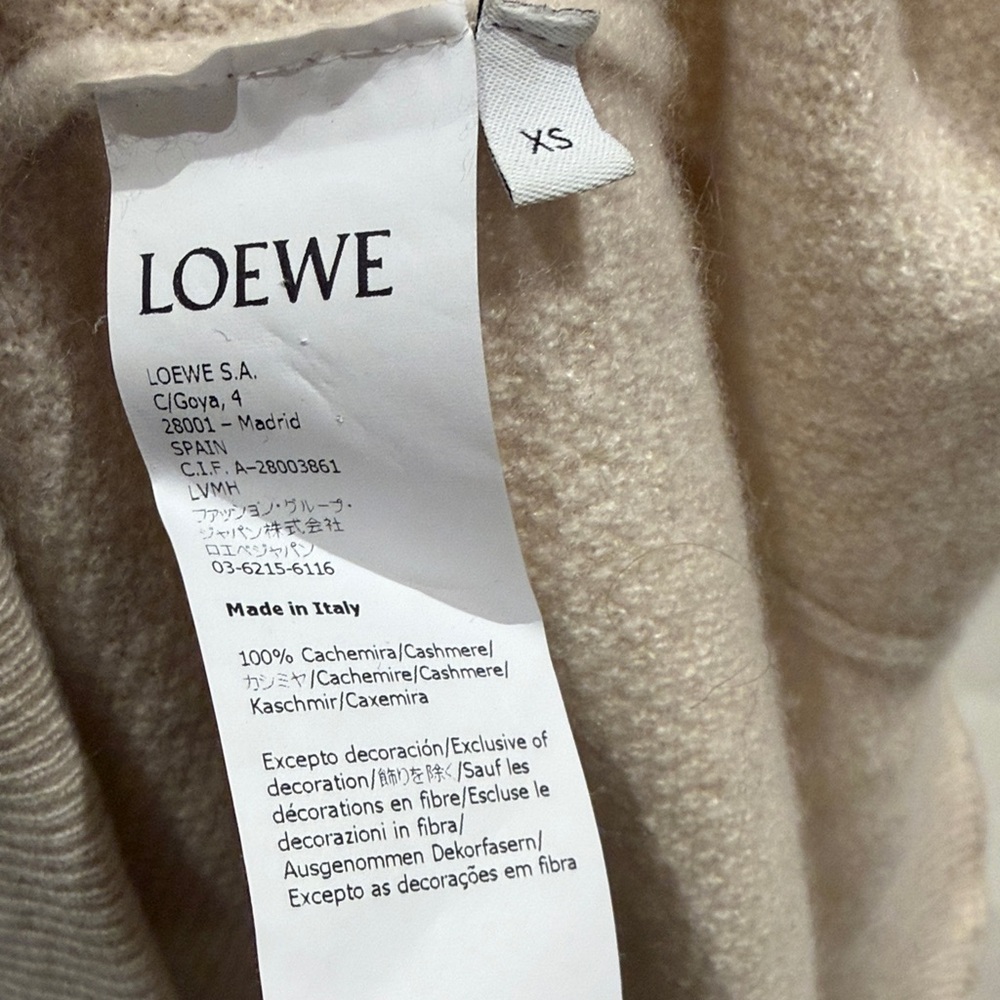 Loewe Beige Polo Knit Top - cashmere Collared Shirt sz xS fits Xs-M - Picture 10 of 10